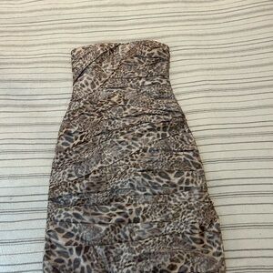 Monique Lhuillier Brown Strapless Dress